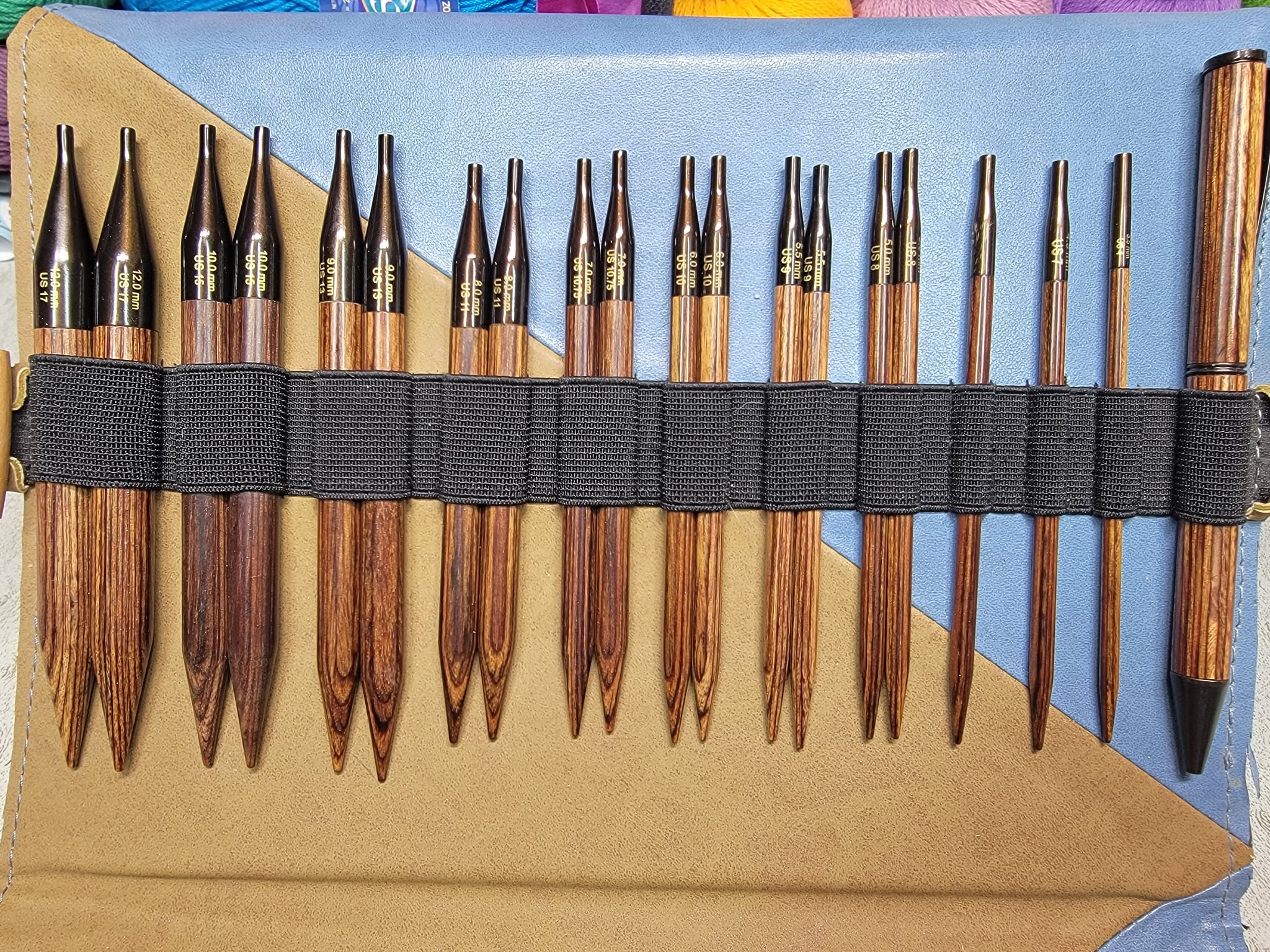 Juego de agujas intercambiables de madera en varias medidas